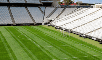 Imagem mostra arena Corinthians antes do clássico Corinthians e Palmeiras