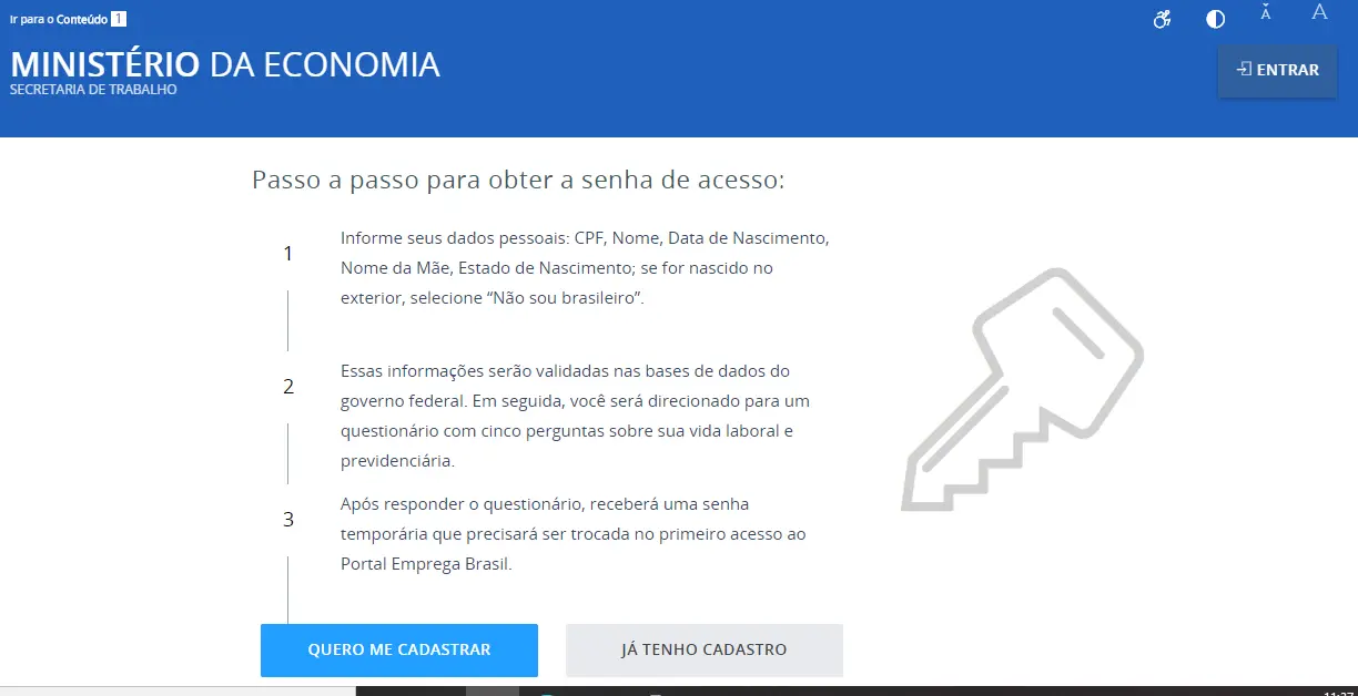 Plataforma para solicitação do seguro-desemprego