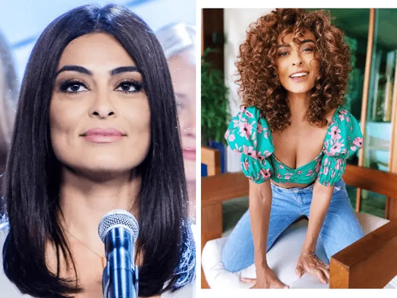 Imagem mostra Juliana Paes em transição capilar