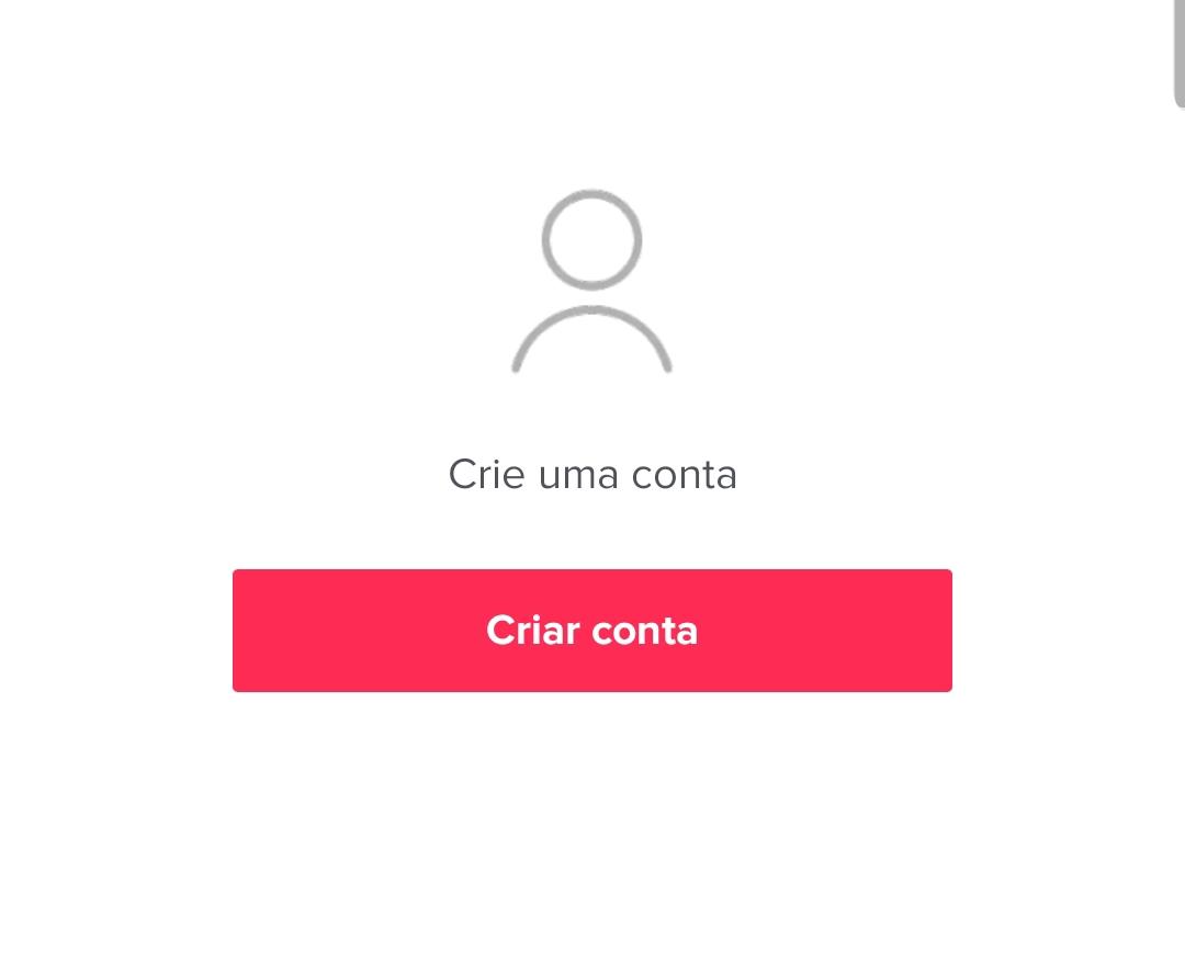 Desenho de uma silhueta escrito criar conta no tiktok