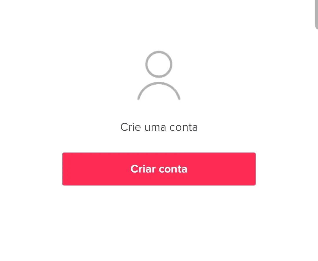 Desenho de uma silhueta escrito criar conta no TikTok