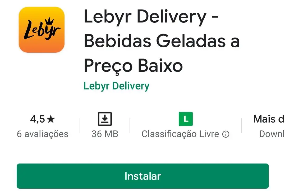 Imagem mostra o aplicativo de bebidas Lebyr