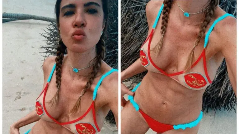 Luciana Gimenez adota biquíni dos signos e mostra barriga trincada