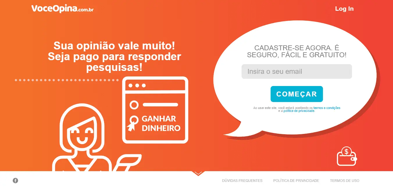 Página inicial da pesquisa VoceOpina