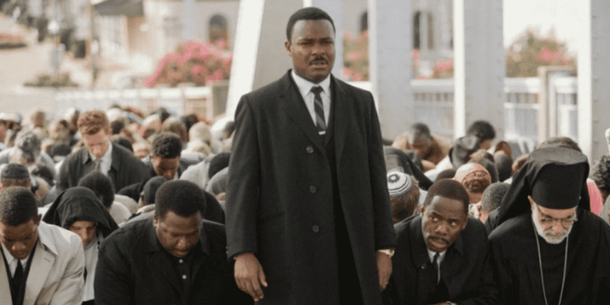 Imagem mostra cena do filme Selma, com David Oyelowo (no papel de Martin Luther King Jr., importante ativista contra o racismo)