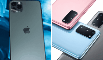 Imagem mostra Iphone e Samsung