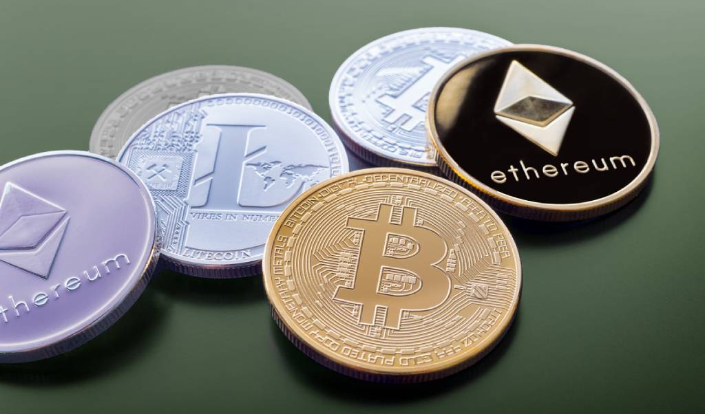 principais criptomoedas BTC, ETH, LTC