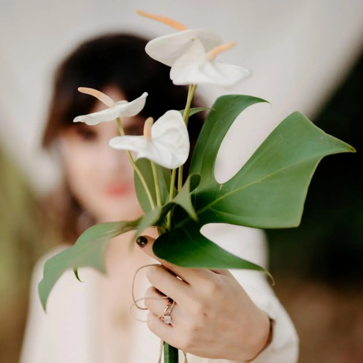 Buquê simples de antúrio.