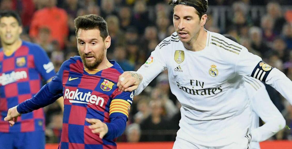 Messi e Sergio Ramos disputam jogada; Rel Madrid e Barcelona são as marcas mais valiosas do futebol