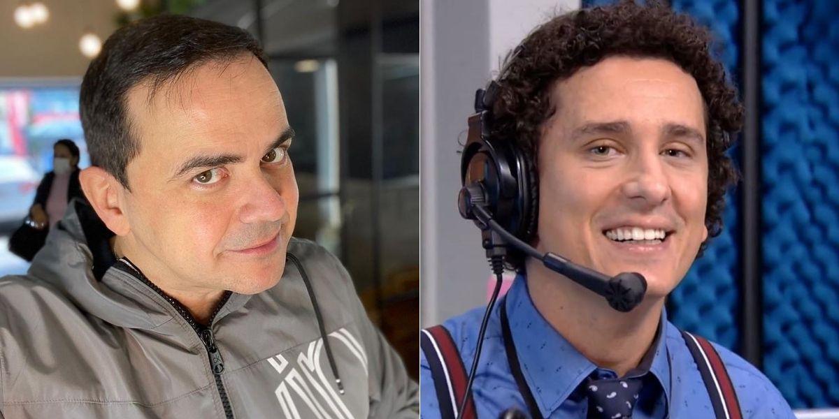 Foto dividida em duas: à direita o humorista Carioca e à esquerda o humorista Rafael Portugal