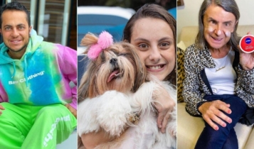 Imagem dividida em três com Thammy Miranda, Isabella Savaget e Ana Carolina posadas