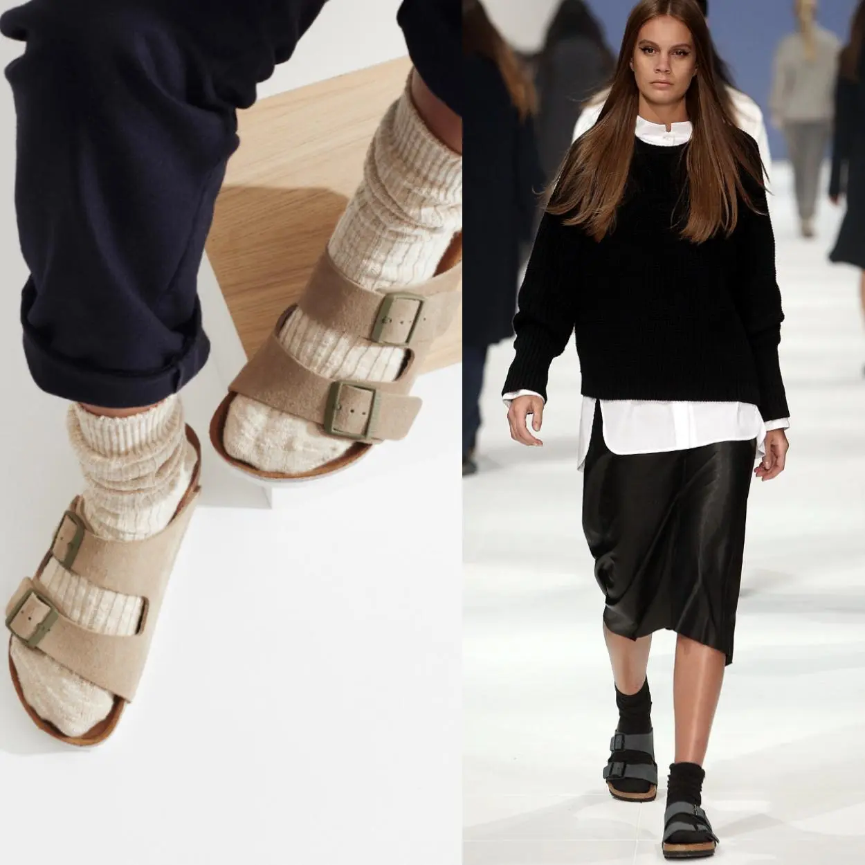 sandália no inverno