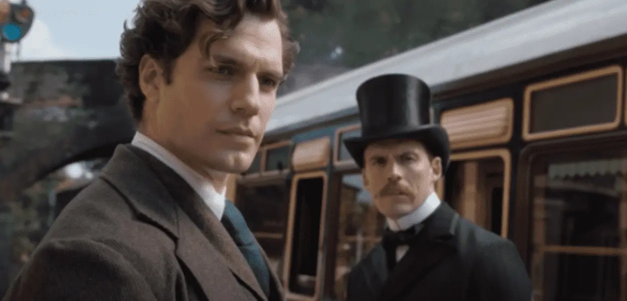 Henry Cavill e Sam Clafilin como Sherlock e Mycroft Holmes