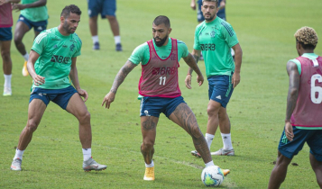 Gabigol em treinamento pelo Flamengoantes da partida