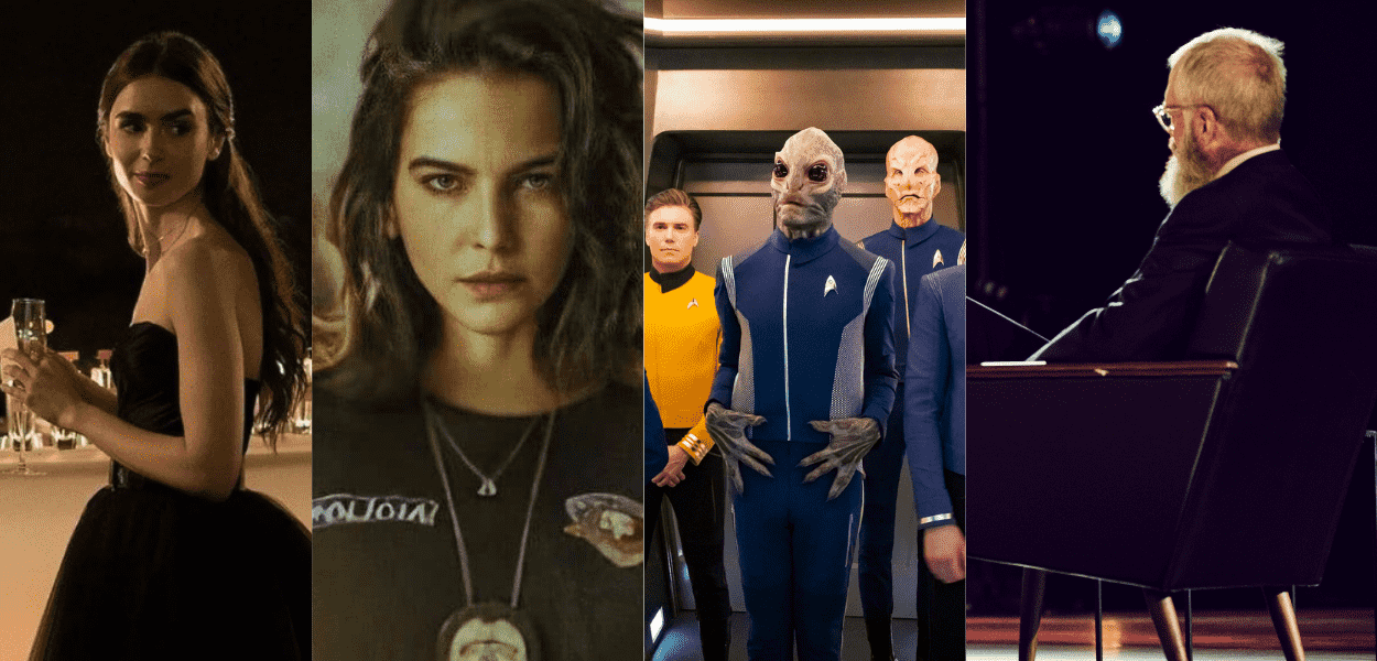 Imagem de três séries de lançamento da netflix de outubro