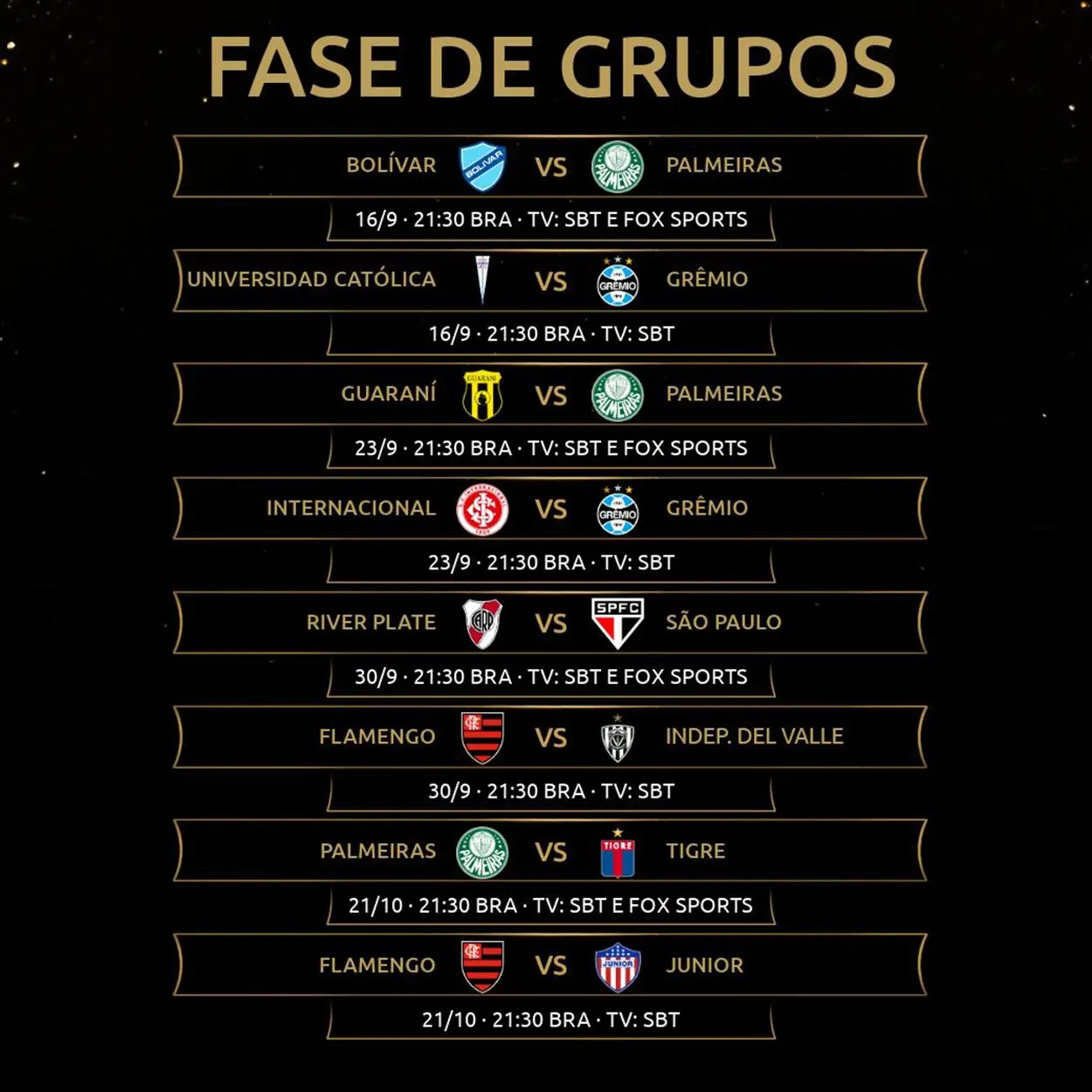 Libertadores 2020: Jogos dos brasileiros que terão transmissão na TV