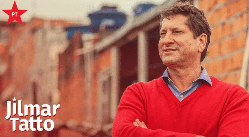 Jilmar Tatto em montagem do PT