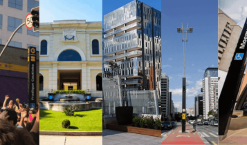 montagem com as fotos dos cinco melhores bairros para morar na cidade de São Paulo melhores bairros de sp