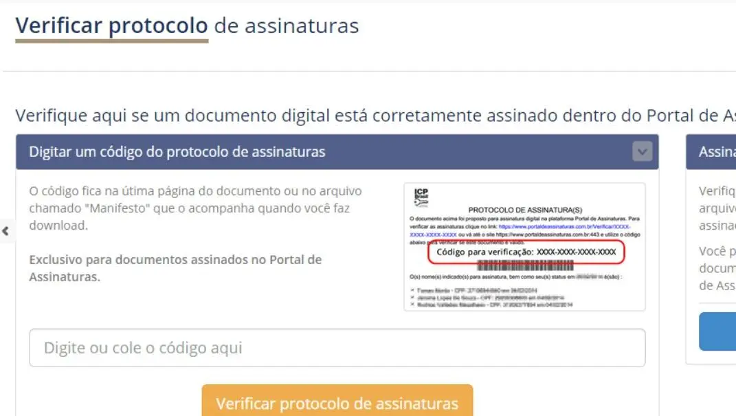 exemplo de ativo digital utilizado para autenticar documentos