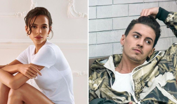 Imagem duvidida em duas com Bruna Marquezine na primeira foto e Biel na segunda