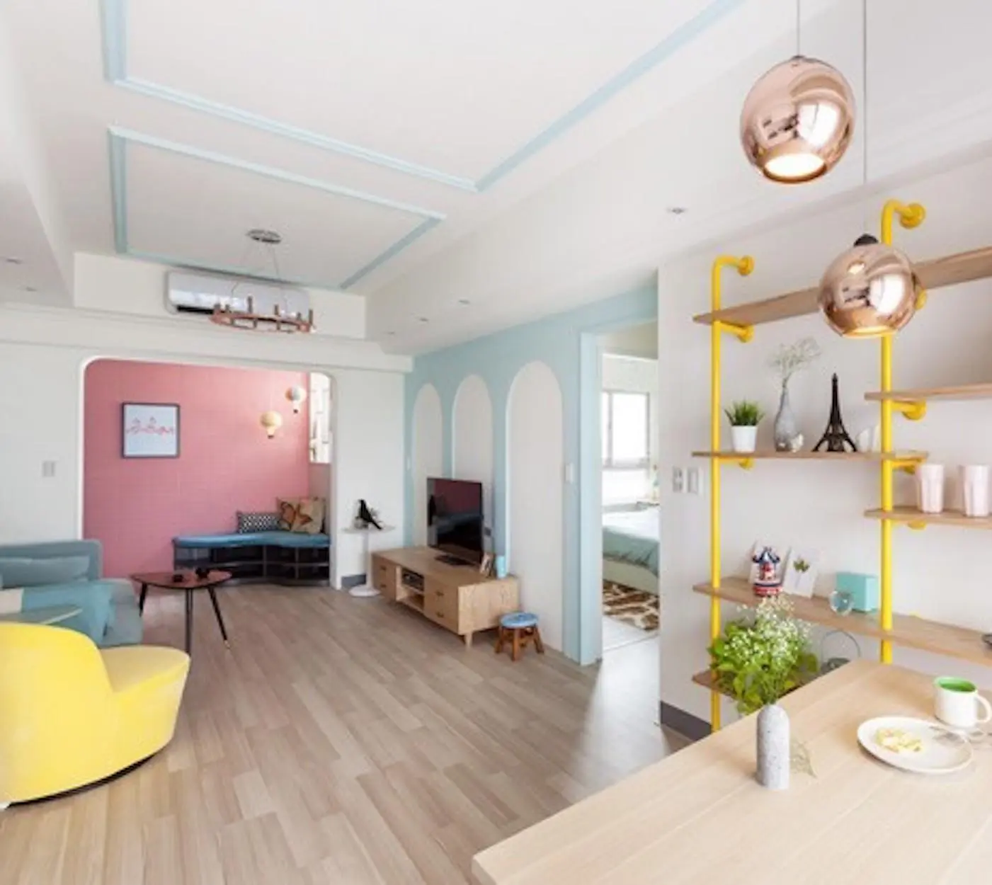 decoração em tom pastel