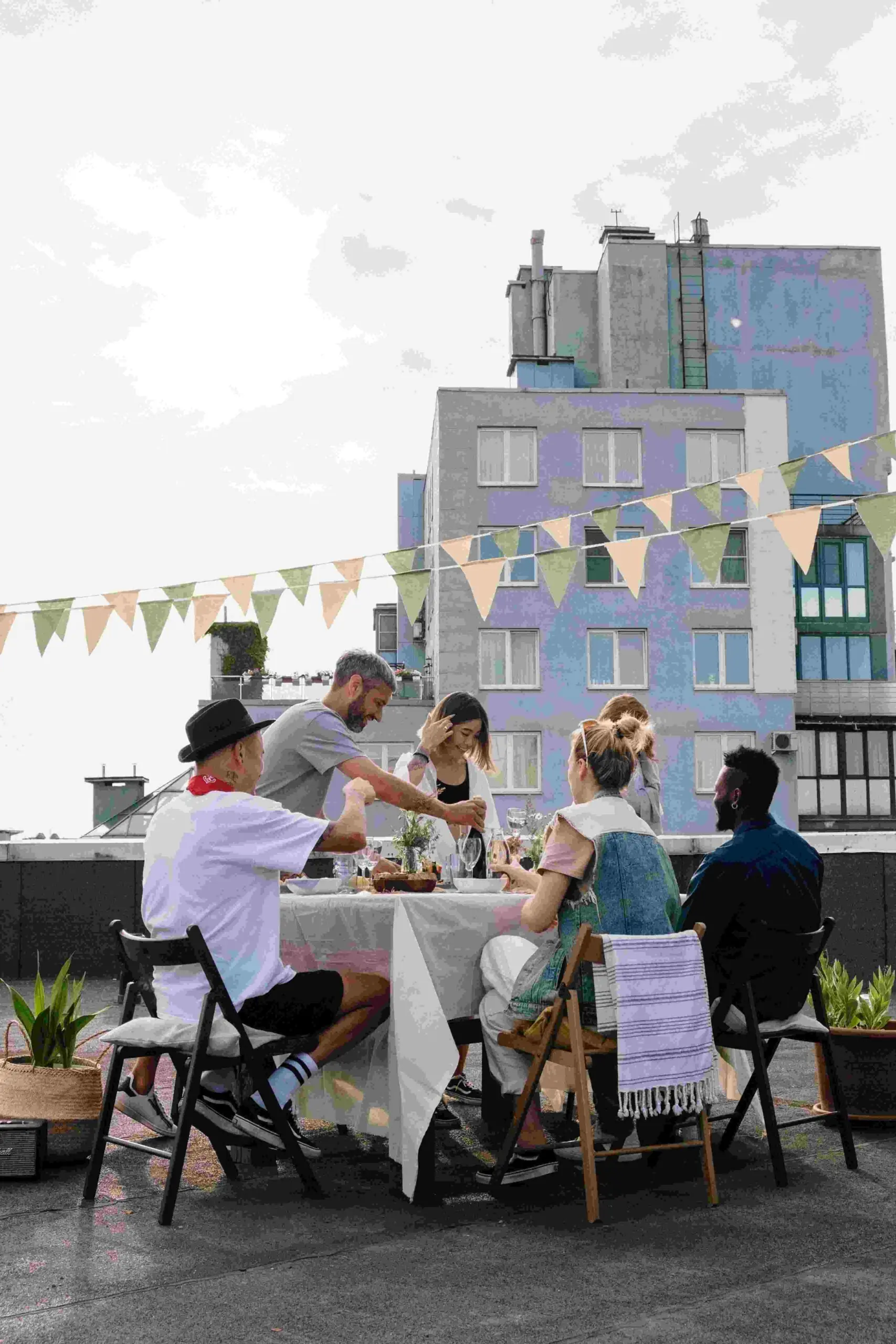 Reunião de amigos para o chá bar