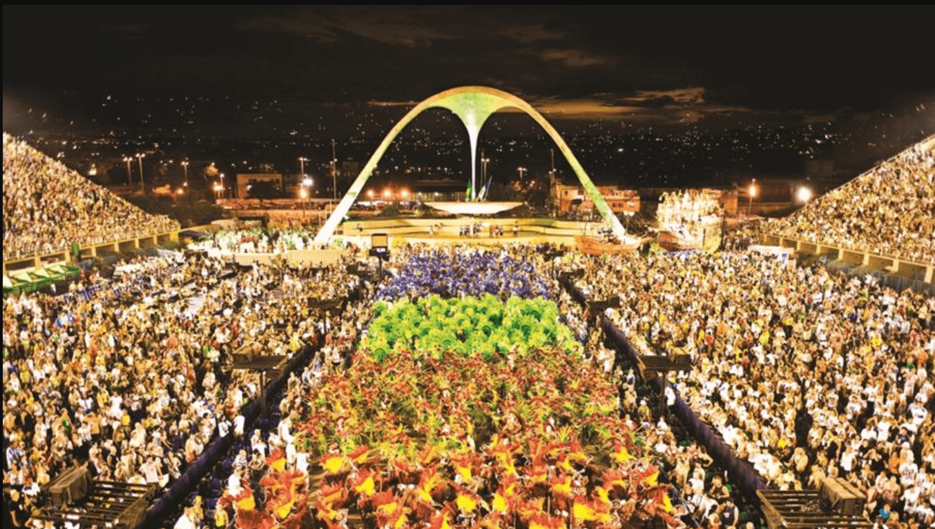 Foto mostra carnaval na Sapucaí