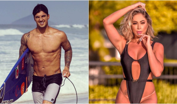 Imagem mostra Gabriel Medina e Carol Narizinho, atual de A Fazenda 2020