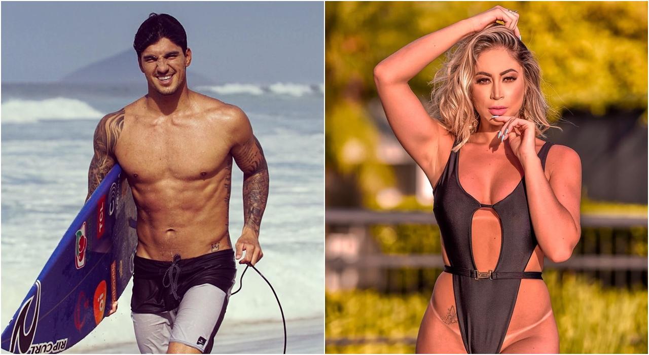 Imagem mostra Gabriel Medina e Carol Narizinho, atual de A Fazenda 2020