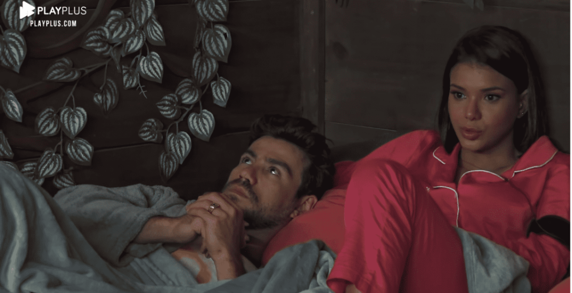 Na imagem, Mariano e Jakeline Oliveira conversam na casa da árvore de A Fazenda 2020