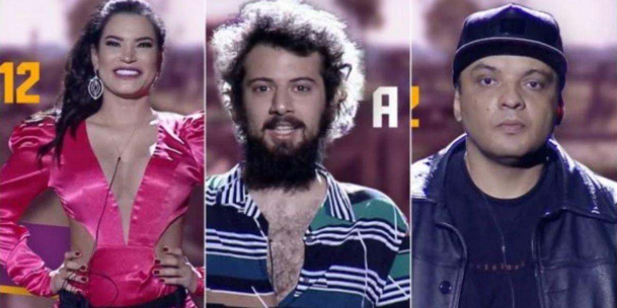 Raissa, Cartolouco e Fernandinho Beat Box posados para Enquete A Fazenda 2020