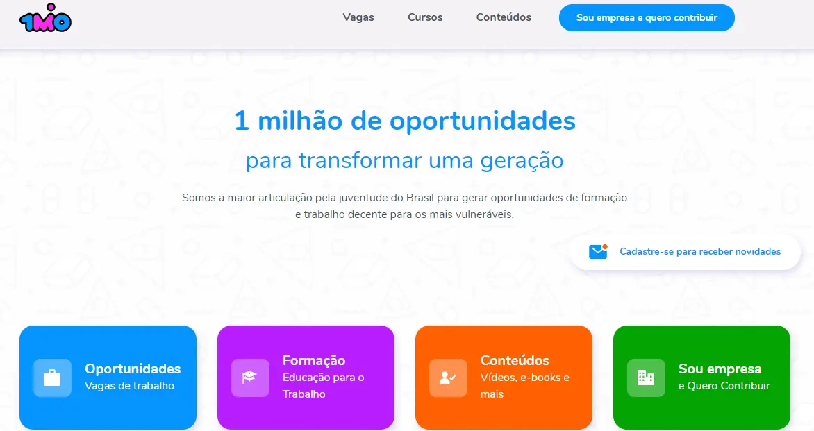 SIte 1 Milhão de Oportunidades