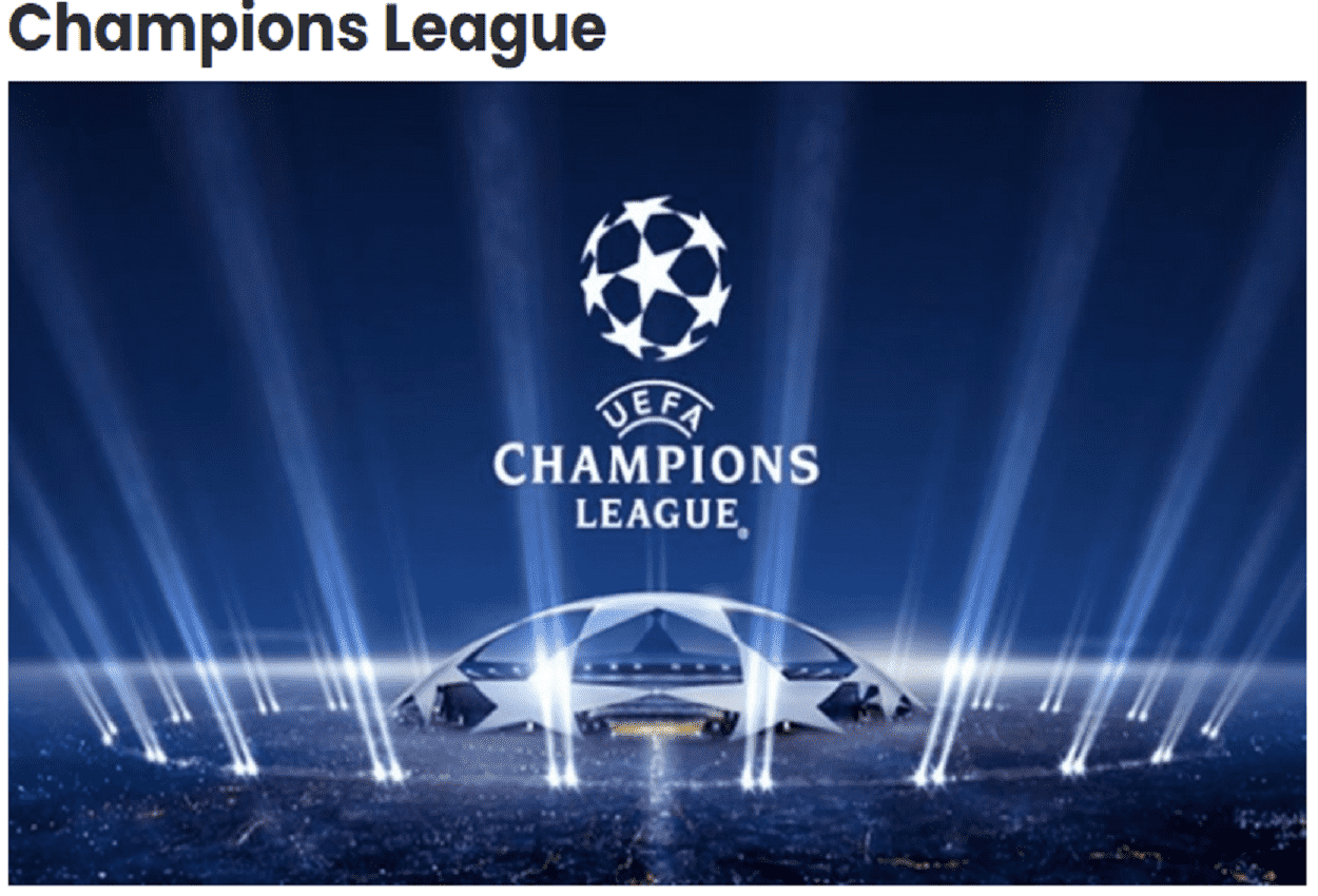 Champions League um dos principais campeonatos de futebol.