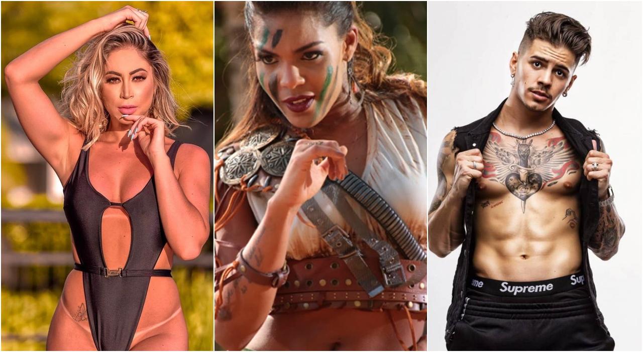 Imagem de Carol, Tays e Biel em A Fazenda 2020