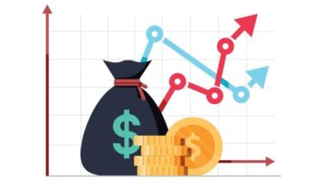 Fundos multimercados: conheça os maiores retornos e veja se vale a pena investir sacola com símbulo do dólar, moedas, e gráfico de performance dos fundos multimercados