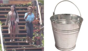 Imagem de Mirella, Lidi Lisboa e um balde do reality A Fazenda 2020