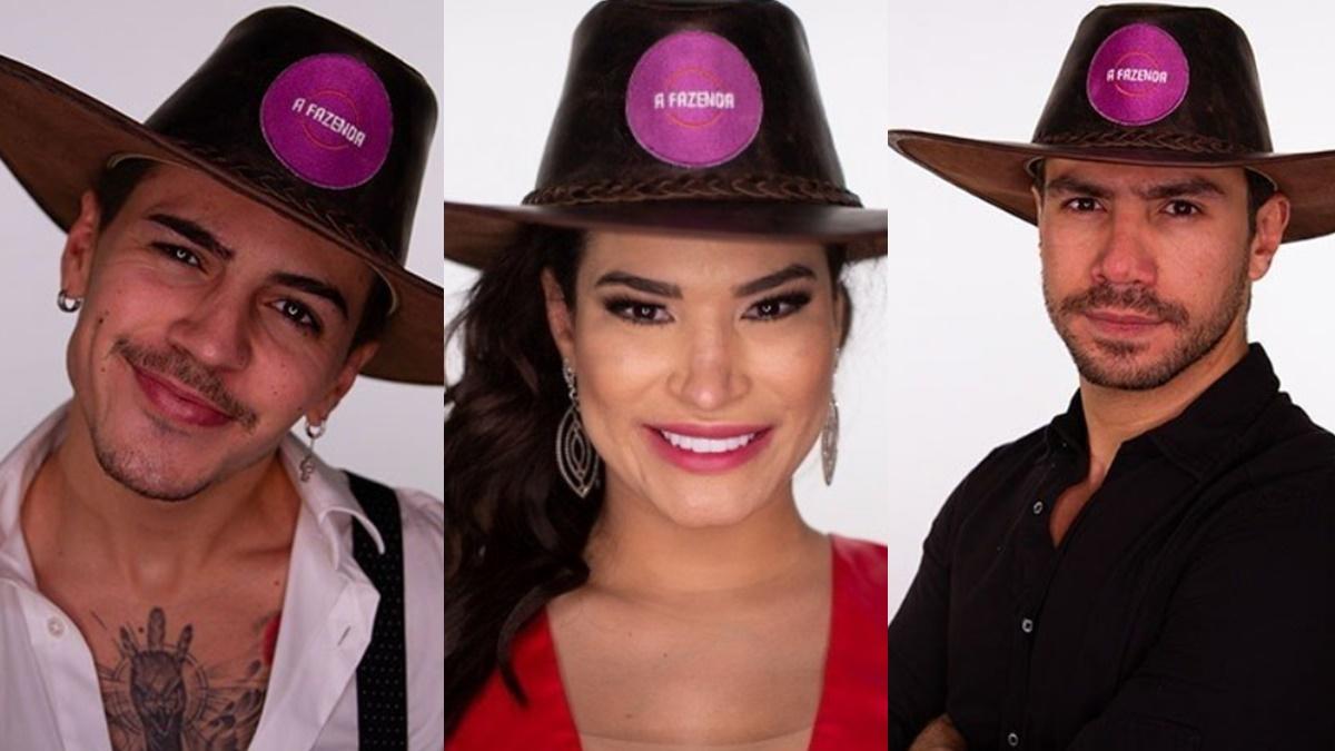 Biel, Raissa Barbosa e Mariano, participantes de A Fazenda 2020