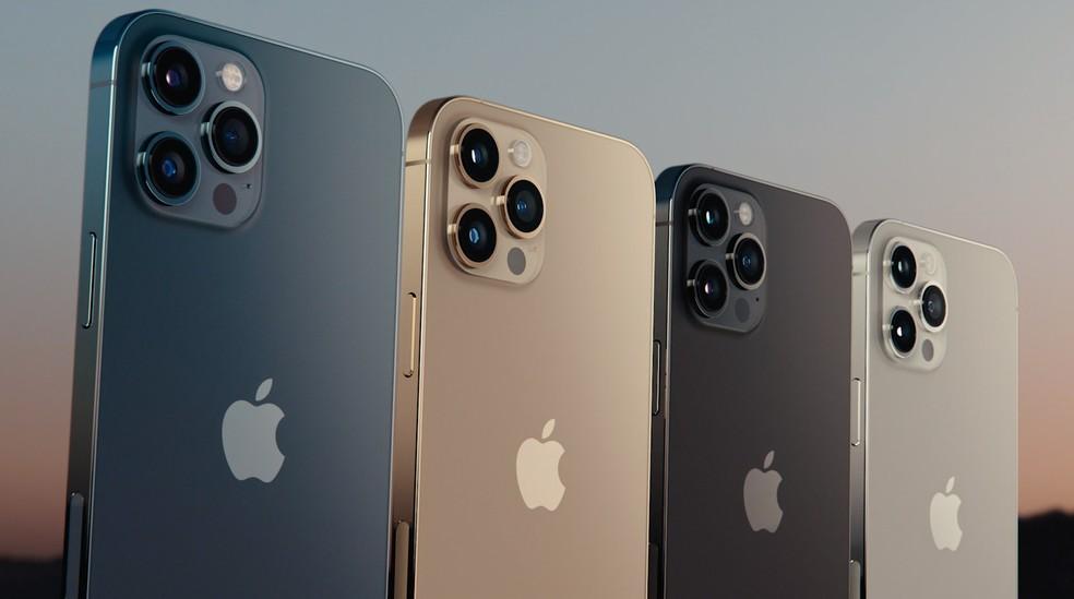 Modelos do iPhone 12 Pro chegam em quatro cores — Foto: Reprodução/Apple