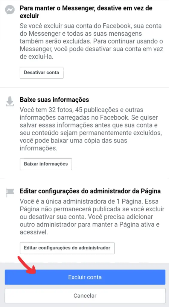 Passo a passo de como deletar facebook pelo celular