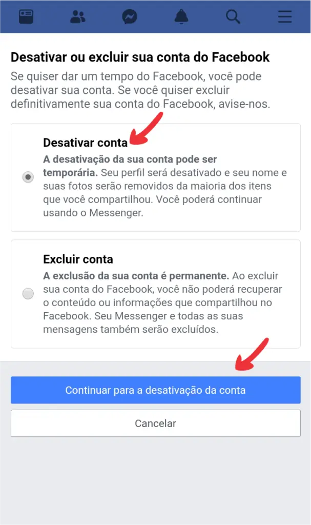 Passo a passo pelo celular