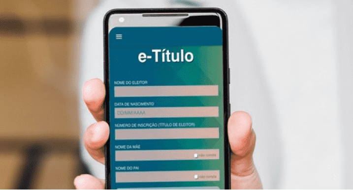 Foto mostra tela do aplicativo e-título