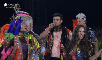 Imagem dos participantes na festa em A Fazenda 2020