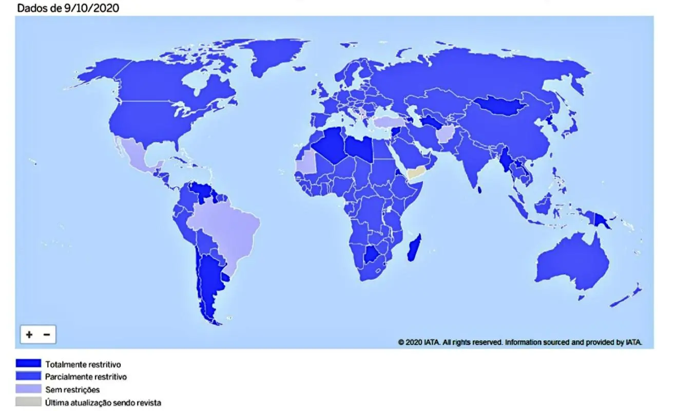 Mostrar países abertos para brasileiros
