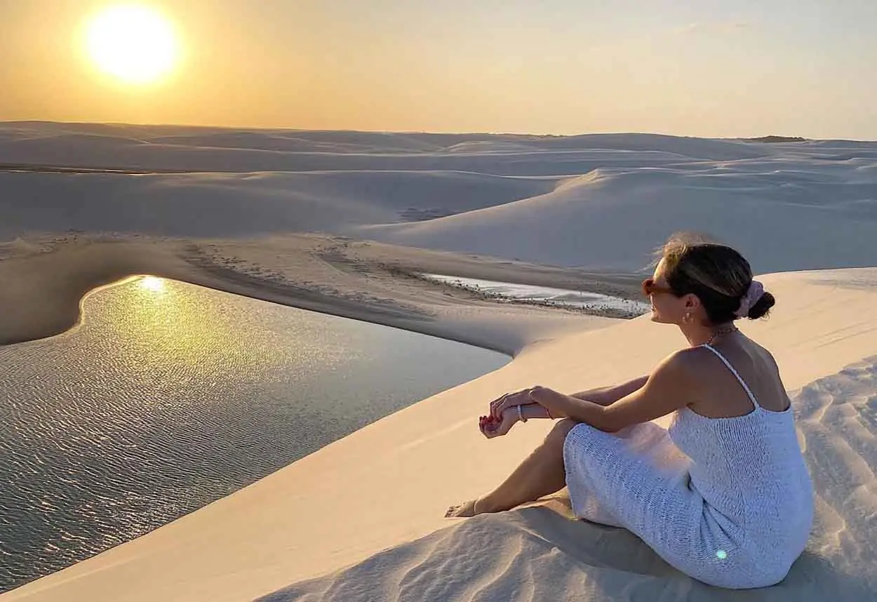 por do sol nas dunas dos lencoies maranhenses