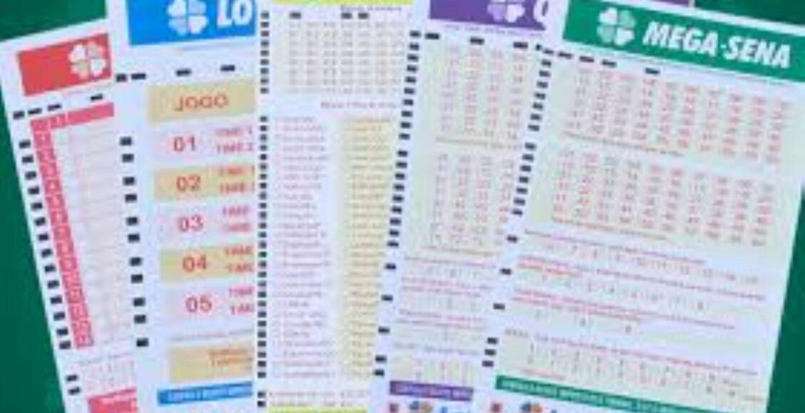 Loterias acumuladas - volantes de cinco modalidades de jogos