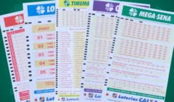 Loterias acumuladas - volantes de cinco modalidades de jogos