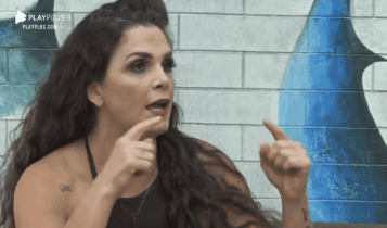Luiza durante discussão em A Fazenda 12