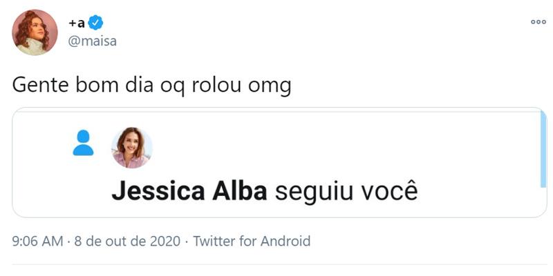Maisa Silva é seguida por Jessica Alba