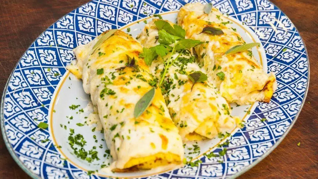 panqueca Bacalhau e requeijão cremoso