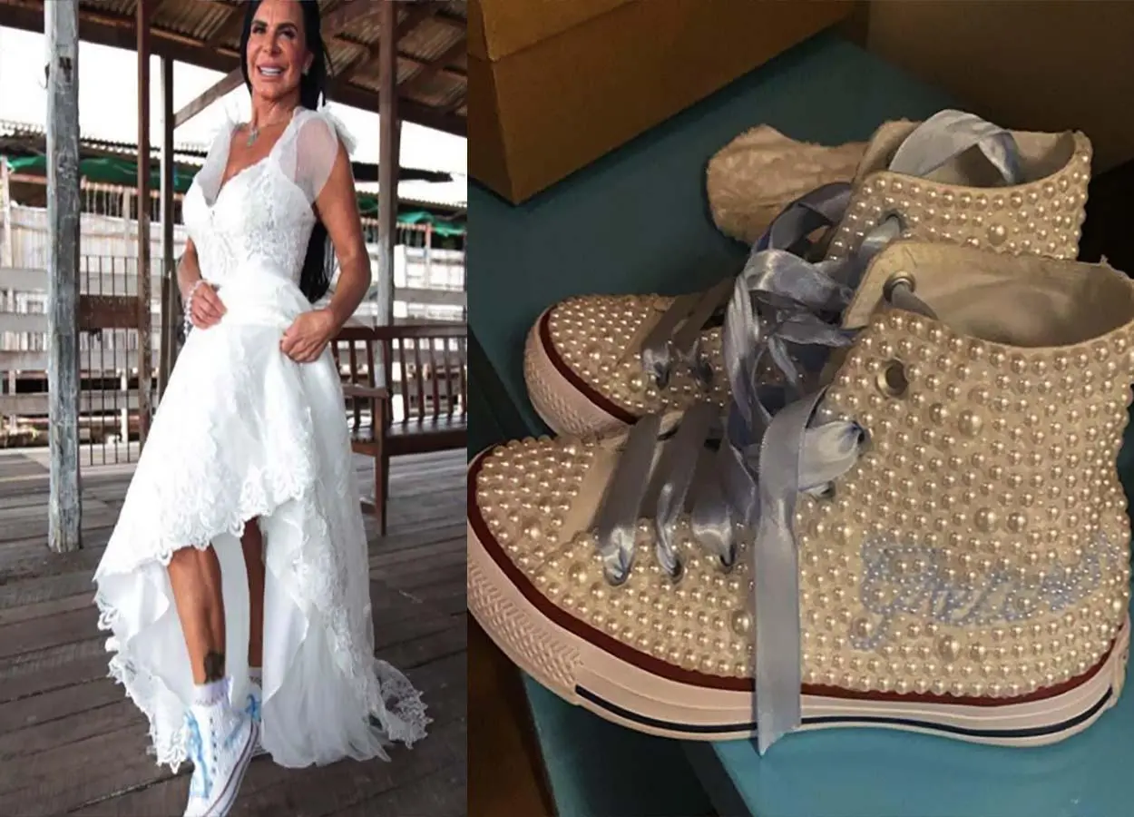 gretchen noiva de tênis